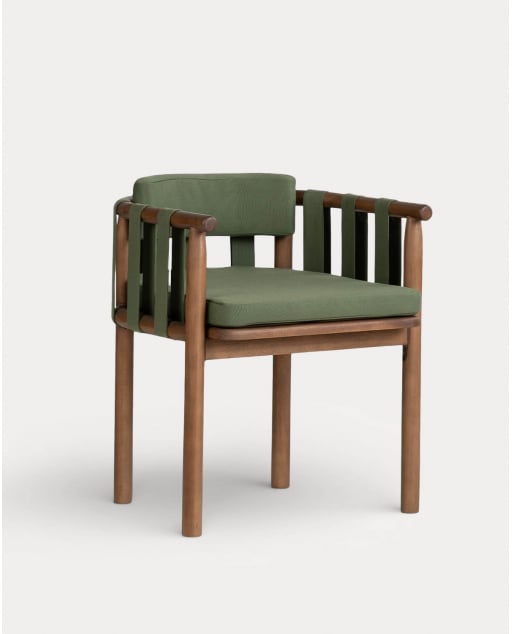 Pack de 2 Chaises d'Extérieur en bois d'Eucalyptus avec Accoudoirs Edvard