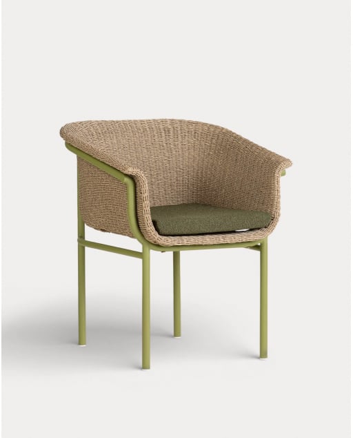 Pack 2 Chaises d'Extérieur en Métal et Osier Caitlyn