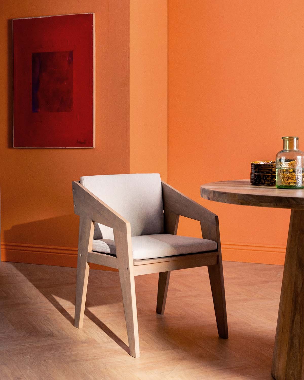 Pack 4 Chaises de Salle à Manger en Bois d'Acacia avec Accoudoirs Tanon, image de la gelerie 2