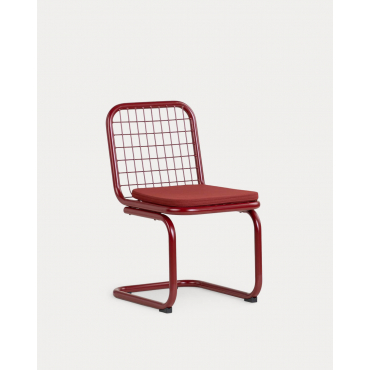 Chaise d'Extérieur en Métal Biaritz Rouge Tinto - The Masie