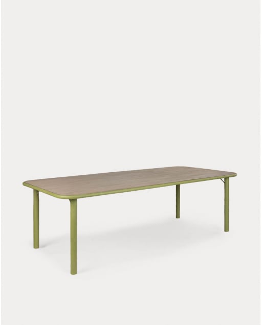 Table d'Extérieur Rectangulaire en Bois d'Acacia et Métal (240x110 cm) Caitlyn