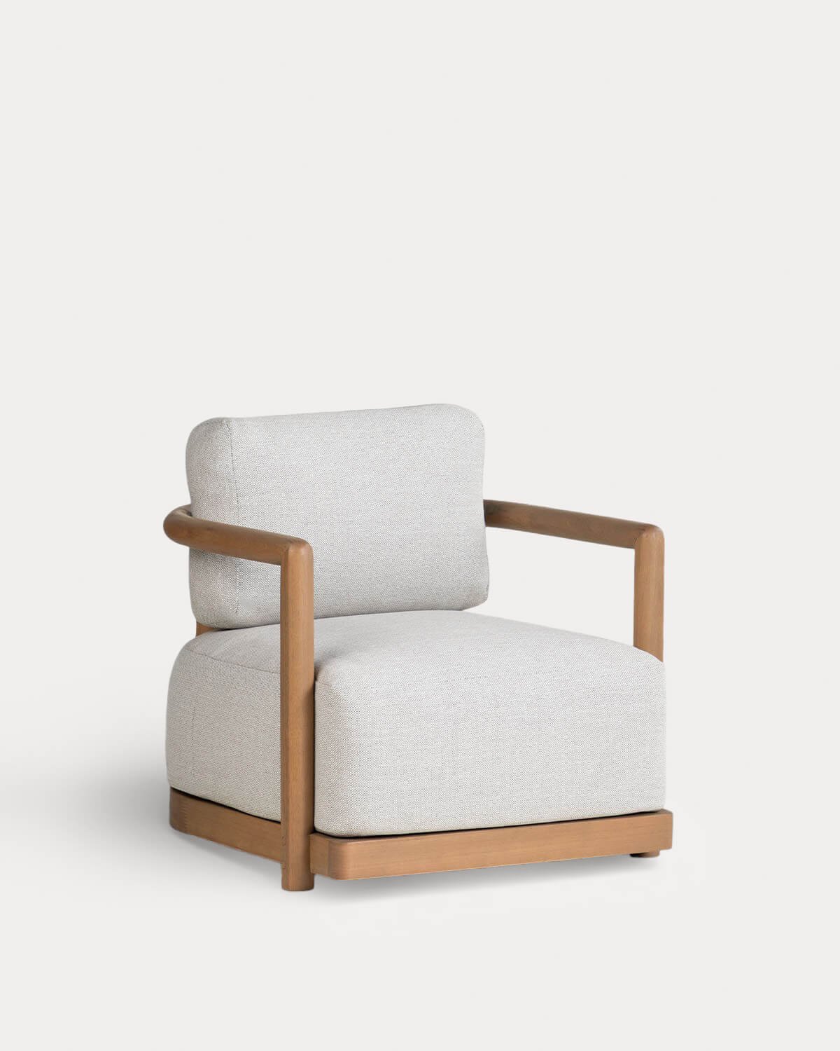 Pack 2 Fauteuils de Jardin en Bois d'Eucalyptus et Tissu Elnes, image de la gelerie 1