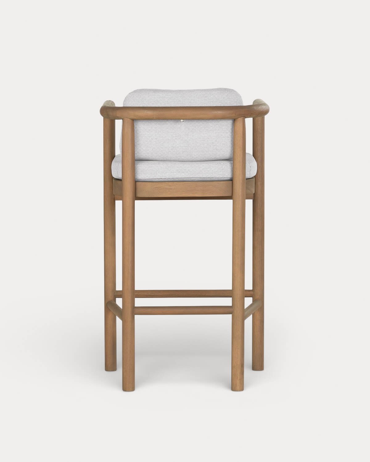 Pack 2 Tabourets Hauts en Bois d'Eucalyptus et Tissu (77 cm) Elnes, image de la gelerie 3