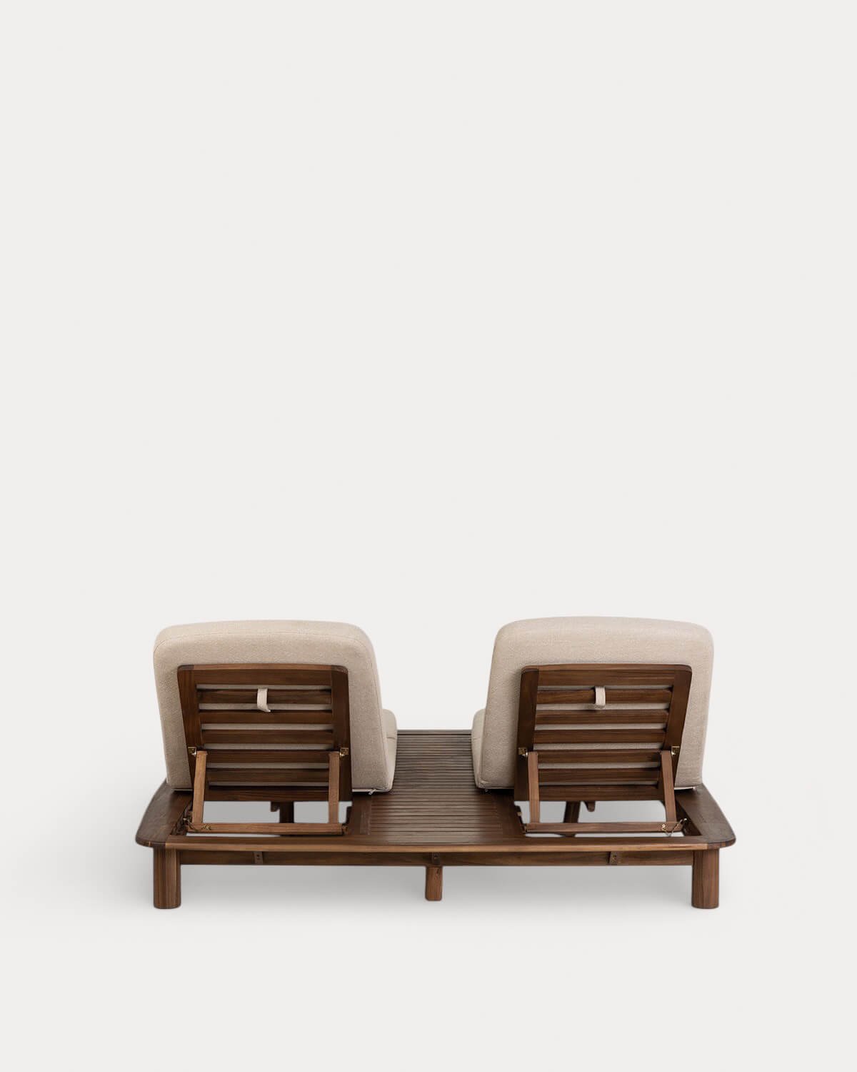 Bain de Soleil Double Inclinable en Bois d'Acacia et Tissu Dawson, image de la gelerie 5