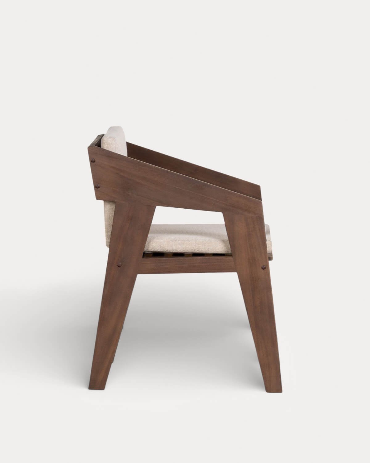 Chaise de Salle à Manger en Bois d'Acacia avec Accoudoirs Tanon, image de la gelerie 4