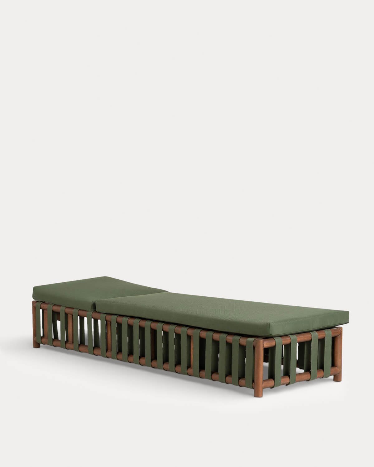 Chaise Longue Inclinable en Bois d'Eucalyptus et Tissu Edvard, image de la gelerie 2