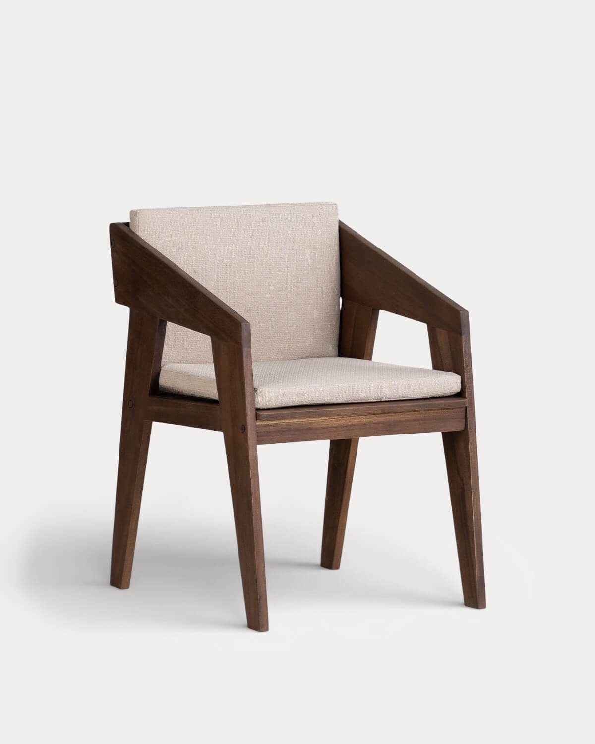 Chaise d'Extérieur avec Accoudoirs en Bois d'Acacia et Tissu Tanon, image de la gelerie 1