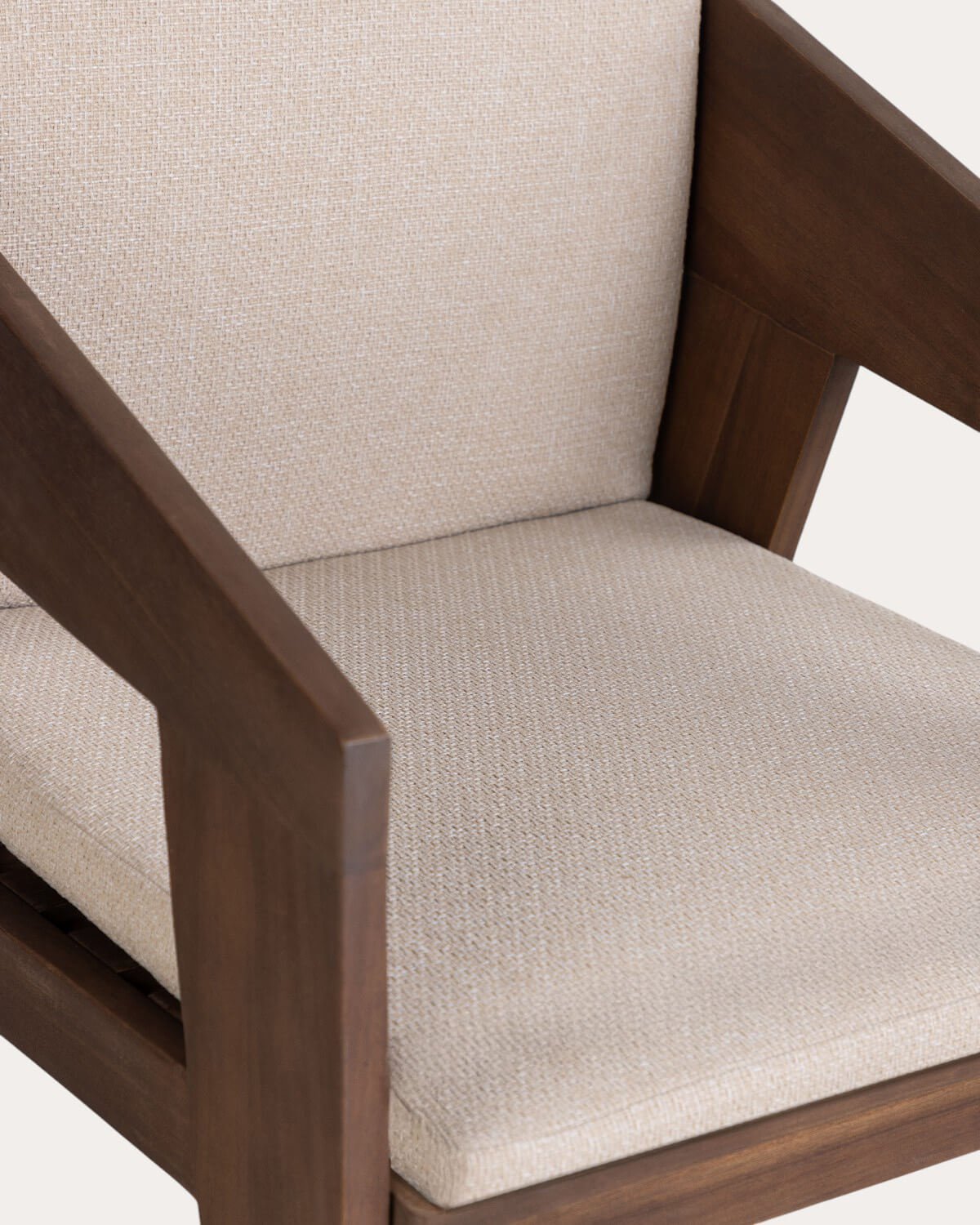 Pack de 4 Chaises d'Extérieur en Bois d'Acacia avec Accoudoirs en Tissu Tanon, image de la gelerie 5