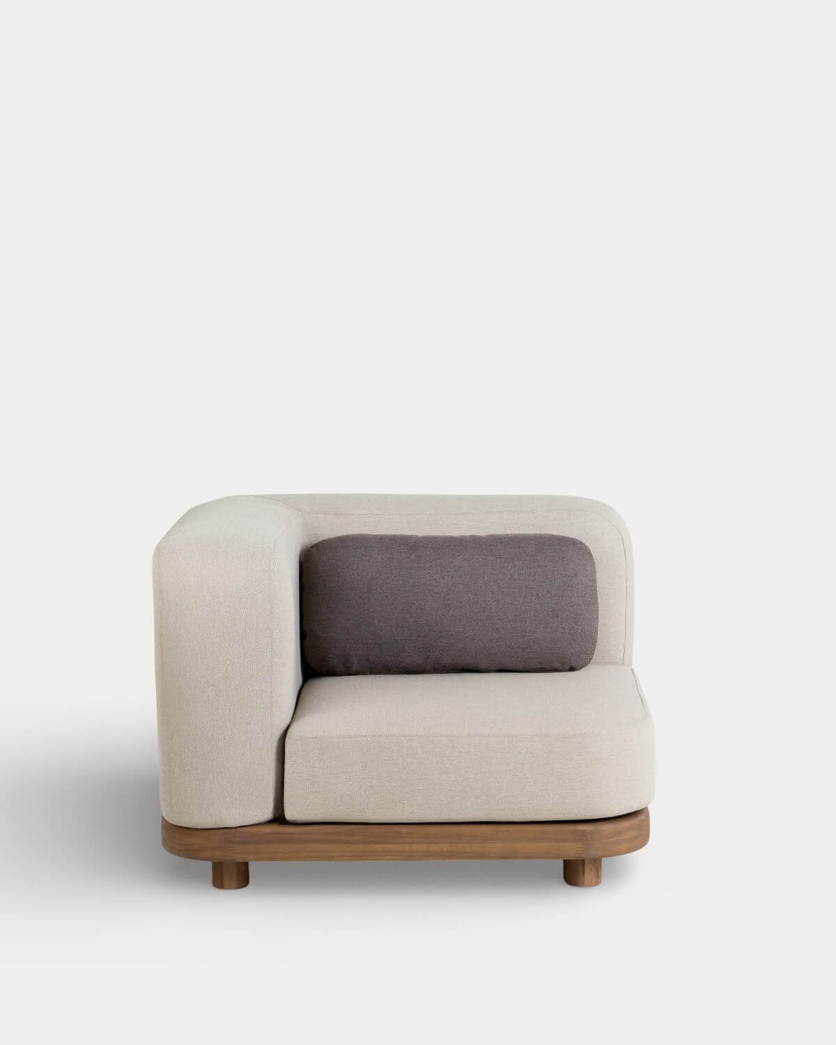 Module d'Angle de Jardin en Bois d'Acacia et Tissu pour Canapé Modulaire Redik, image de la gelerie 1