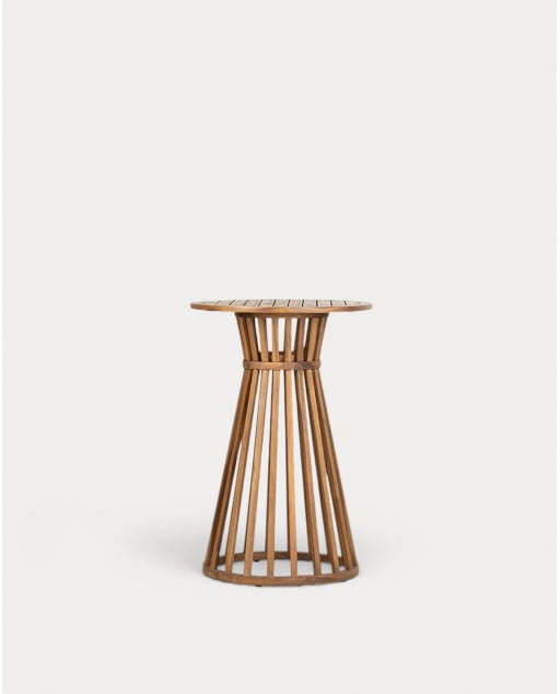 Table Haute d'Extérieur Ronde en Bois d'Acacia (Ø70 cm) Hazan