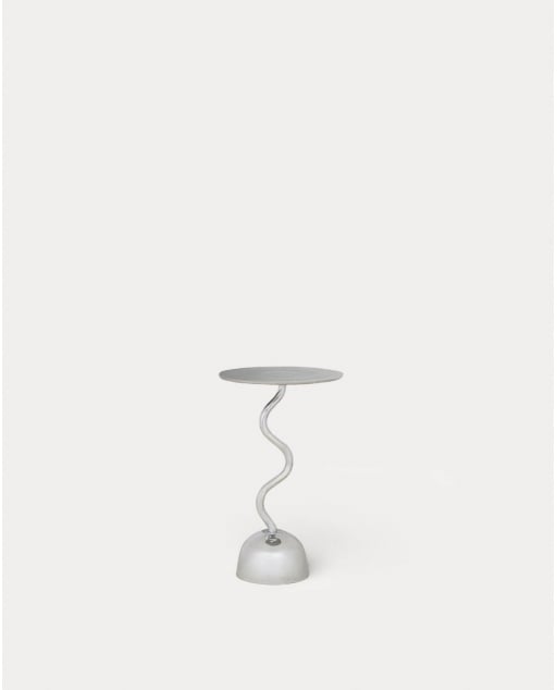 Table d'Appoint Ronde en Métal et Verre Trempé (Ø35 cm) Tetiam