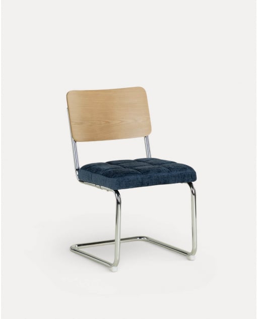 Chaise de Salle à Manger en Bois et Tissu Cuba