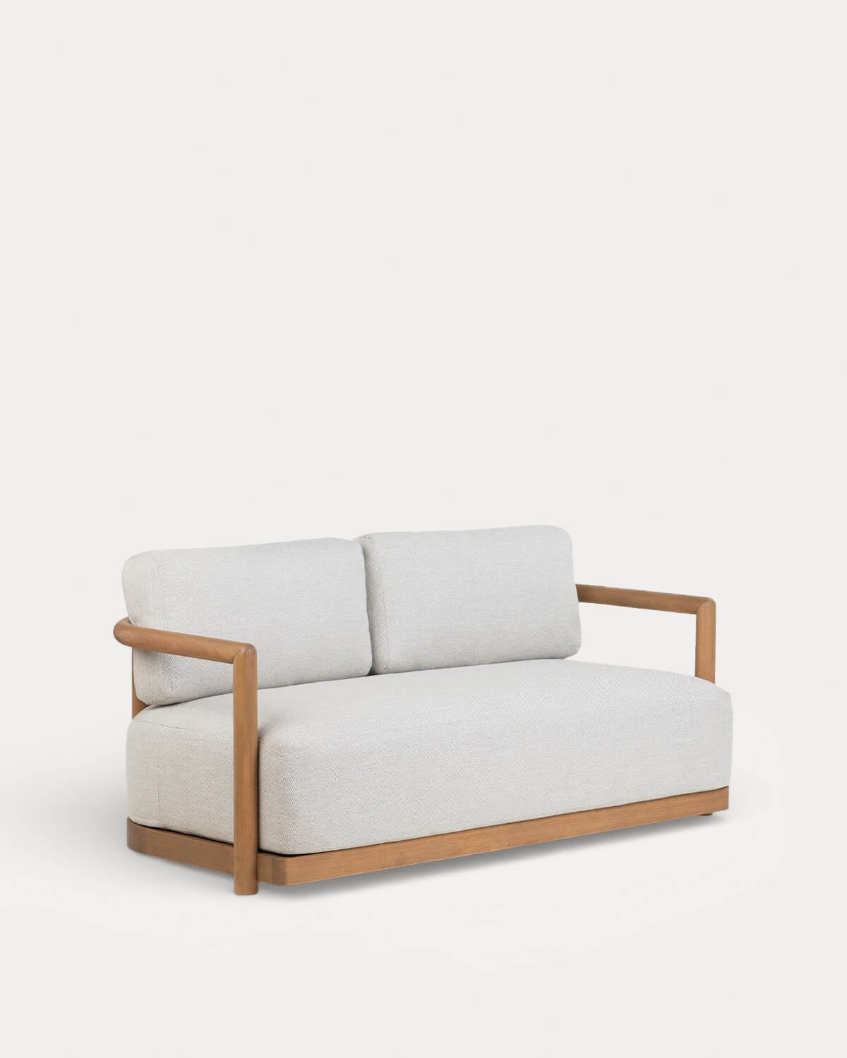 Ensemble de Jardin avec Canapé 2 Places, 2 Fauteuils et Table Basse en Bois d'Eucalyptus et Tissu Elnes, image de la gelerie 3