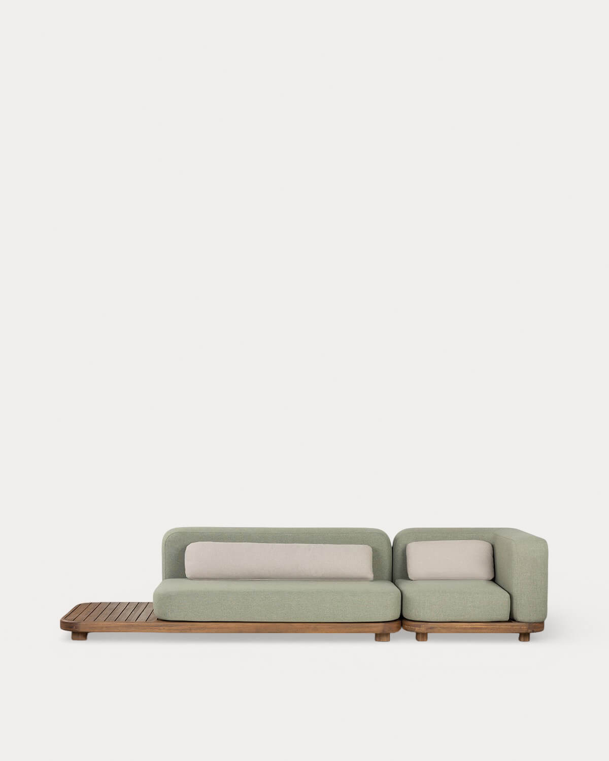 Ensemble de Canapé de Jardin Modulaire 2 Pièces Module Canapé et Module d'Angle en Bois d'Acacia et Tissu Redik, image de la gelerie 3