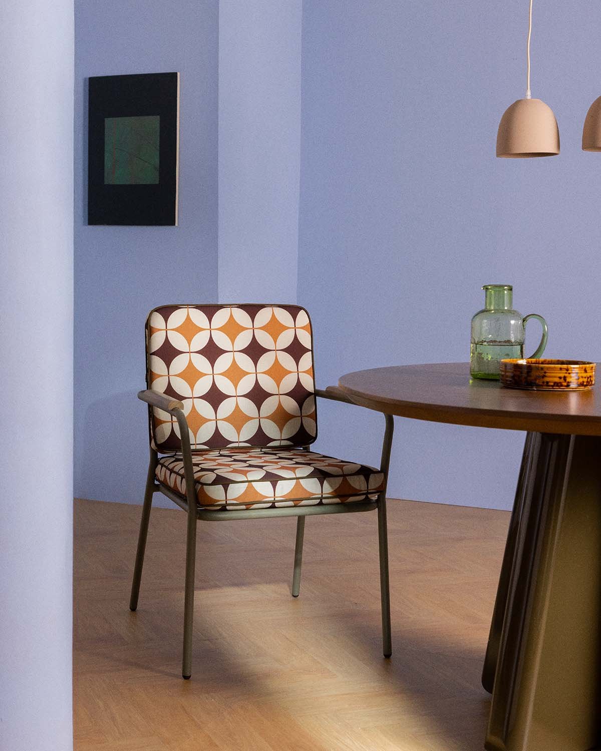 Chaise de Salle à Manger en Métal et Tissu Edimbra, image de la gelerie 2