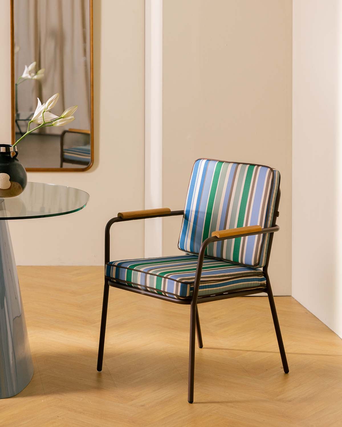 Pack 2 Chaises de Salle à Manger en Métal et Tissu Edimbra, image de la gelerie 2