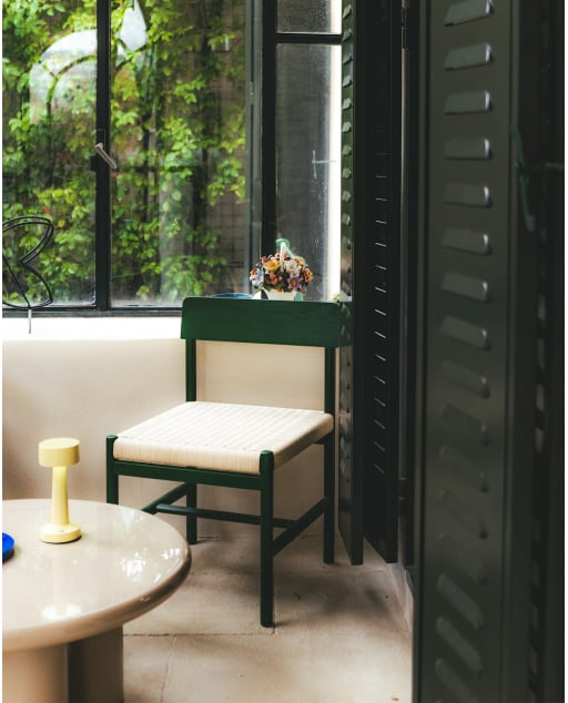 Chaise de Salle à Manger en Bois et Rotin Paula