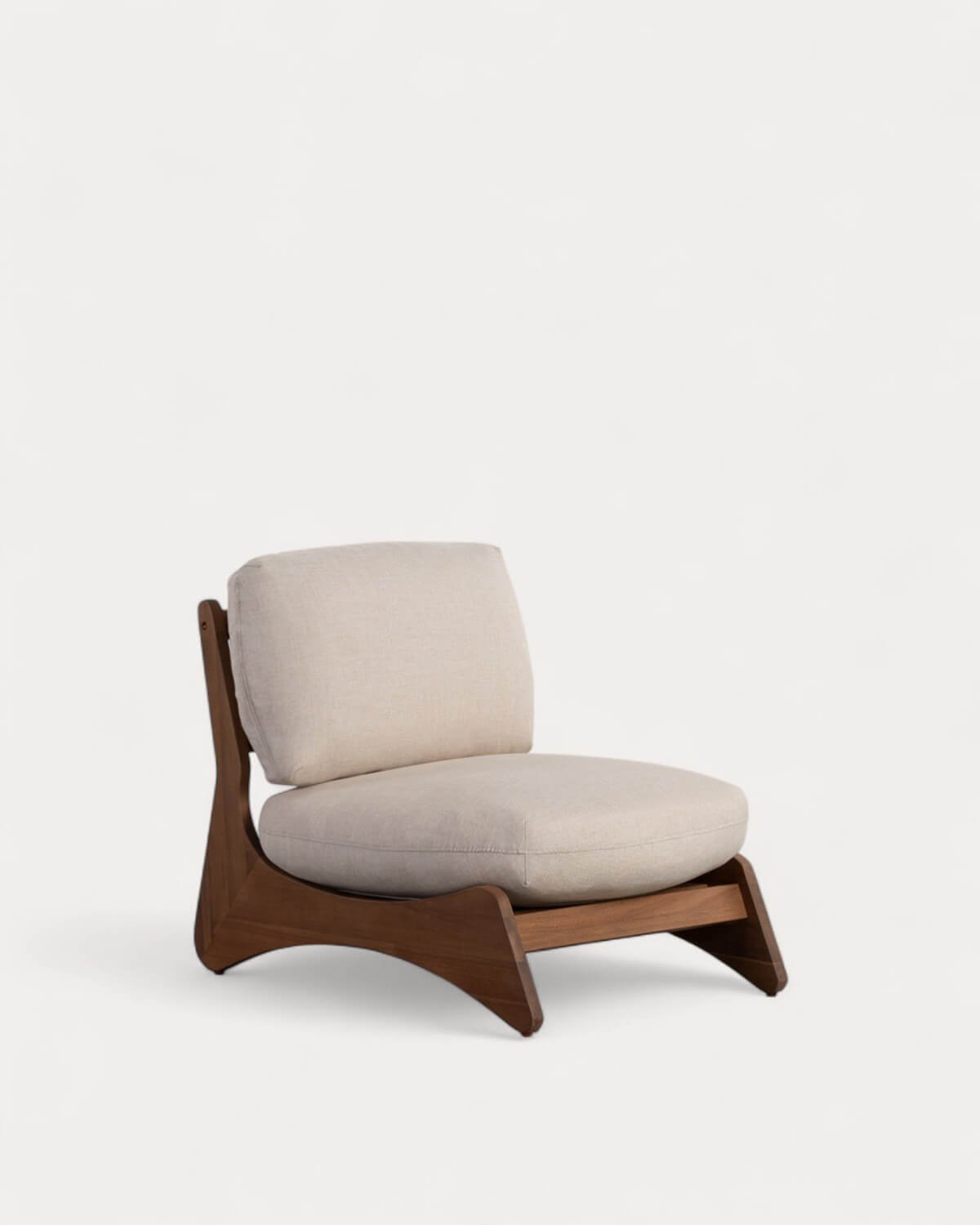 Ensemble de Jardin avec Canapé 3 Places, 2 Fauteuils et Table Basse en Bois d'Acacia et Tissu Lorent, image de la gelerie 3