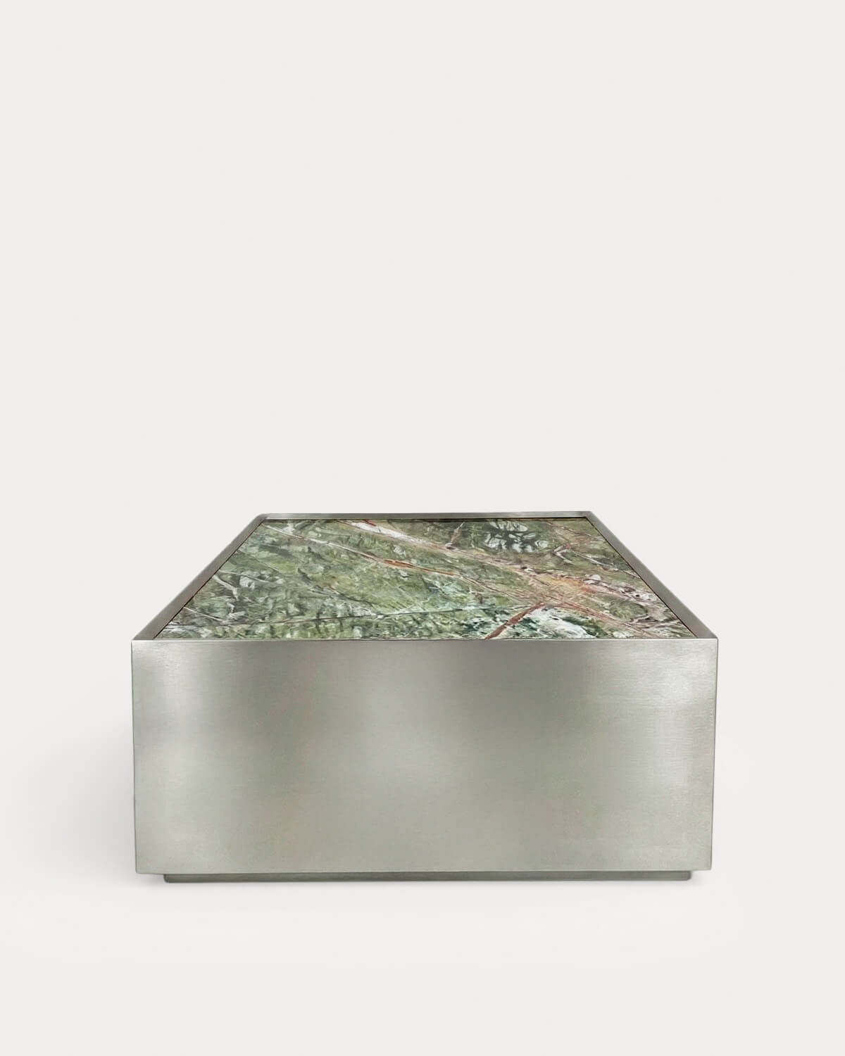 Table Basse Carrée en Acier Inoxydable et Marbre (80x80 cm) Imogen, image de la gelerie 5