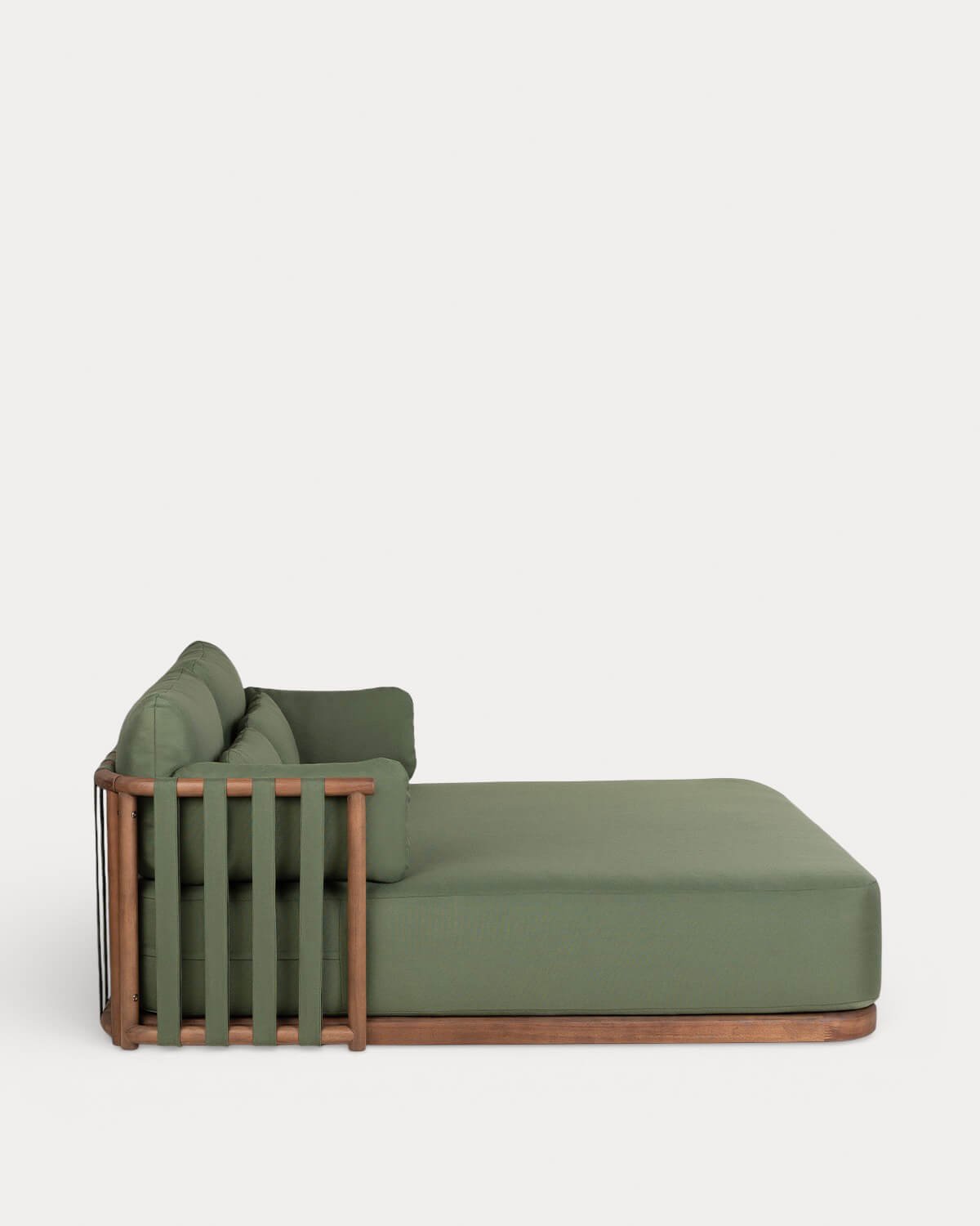 Chaise Longue Double en Bois d'Eucalyptus et Tissu Edvard, image de la gelerie 4