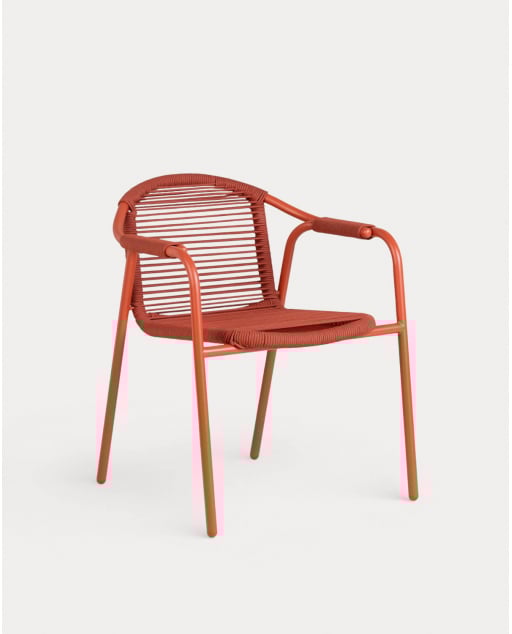 Chaise de Salle à Manger en Métal et Corde Murna