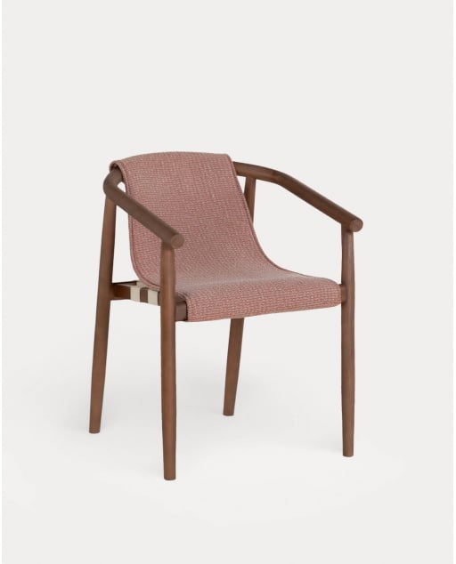 Pack 4 Chaises d'Extérieur en Bois d'Eucalyptus et Tissu Clhoti