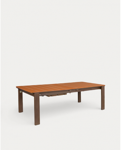 Table de Salle à Manger Rectangulaire Extensible en Ciment et Bois d'Acacia (225-330x100 cm) Ubel