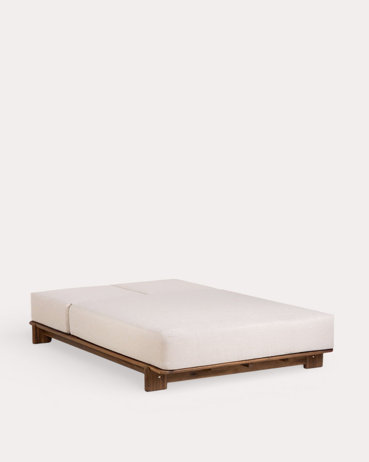 Chaise Longue Double Inclinable en Bois d'Acacia avec Coussin en Tissu Cael , image de la gelerie 4