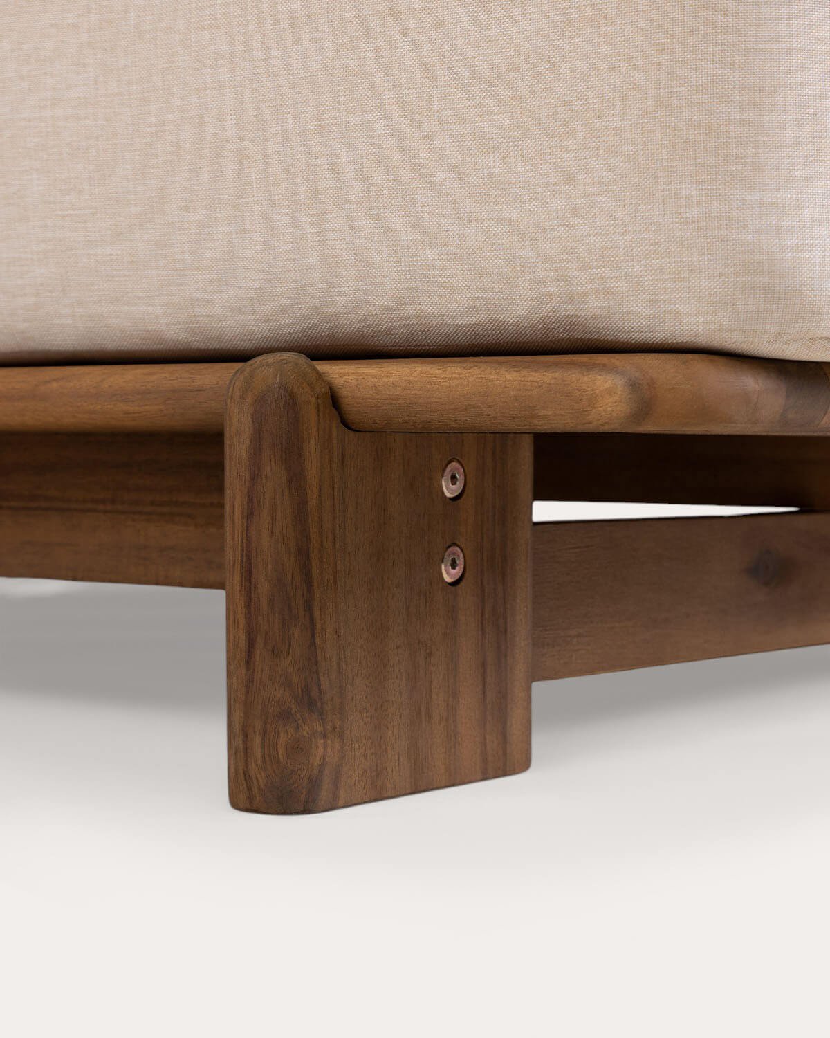 Chaise Longue Double Inclinable en Bois d'Acacia avec Coussin en Tissu Cael , image de la gelerie 5