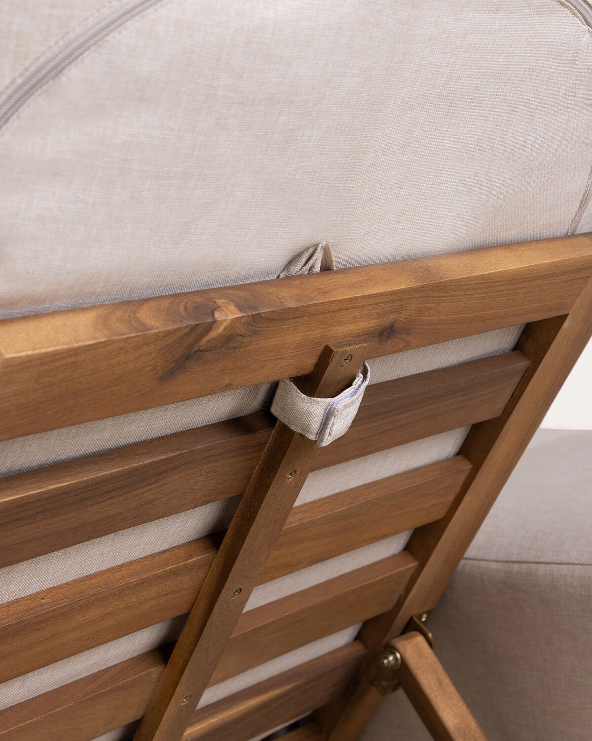 Chaise Longue Double Inclinable en Bois d'Acacia avec Coussin en Tissu Cael , image de la gelerie 7