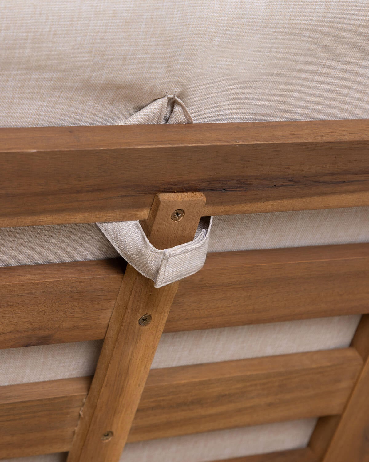 Chaise Longue Inclinable en Bois d'Acacia avec Coussin en Tissu Cael , image de la gelerie 7