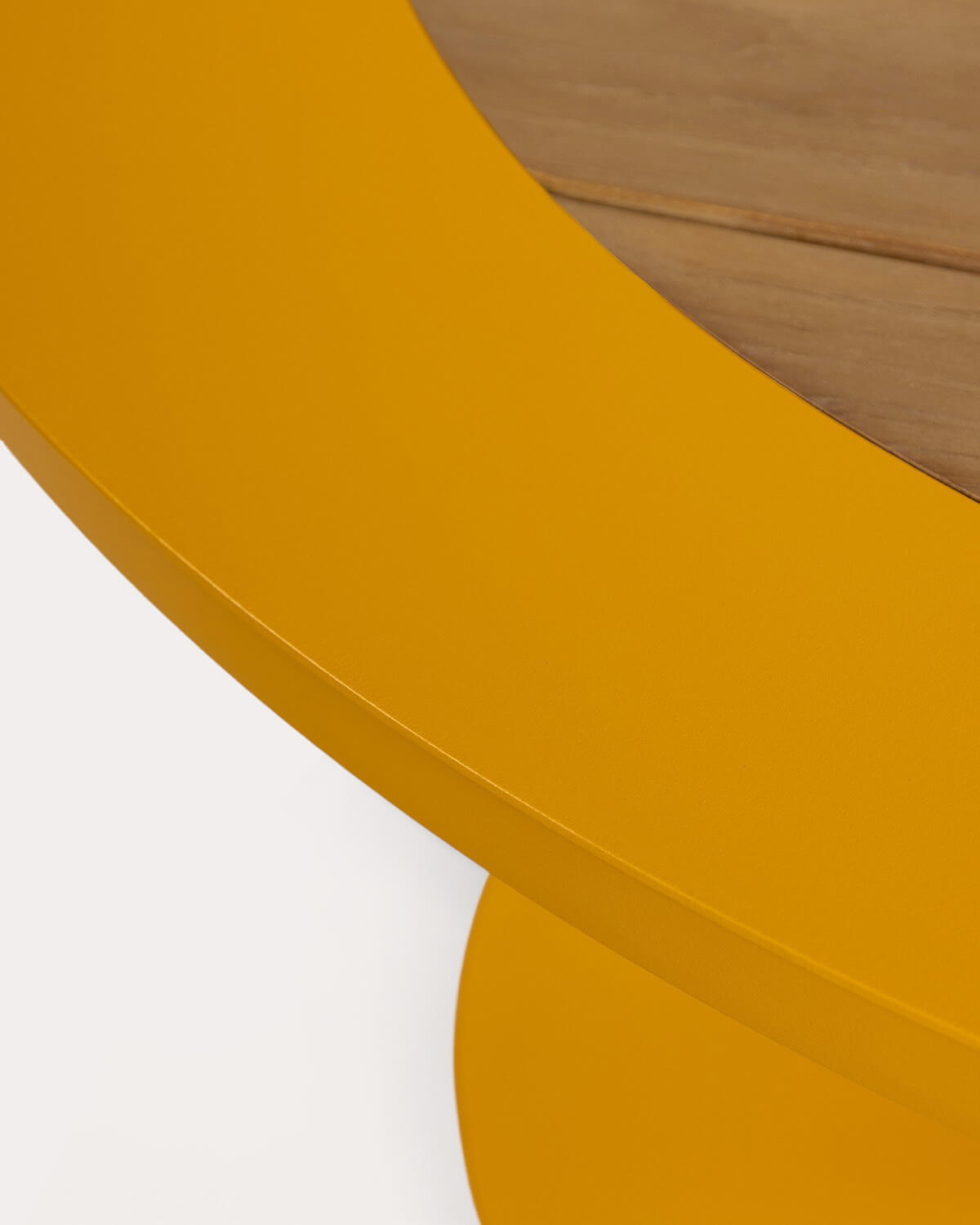 Table Ronde d'Extérieur en Métal et Bois de Teck (Ø110 cm) Lirae, image de la gelerie 5