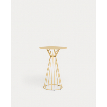 Table Haute Ronde en Métal (Ø70 cm) Nouli Jaune Wheat - The Masie