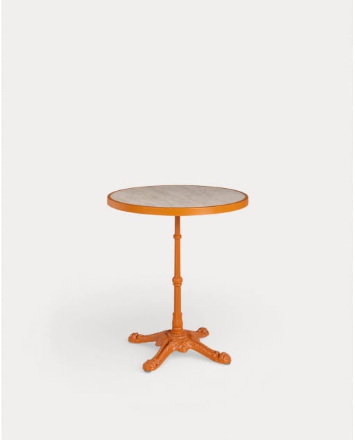 Table de Salle à Manger Bistro Ronde en Métal (Ø60 cm) Yona - Orange Terra