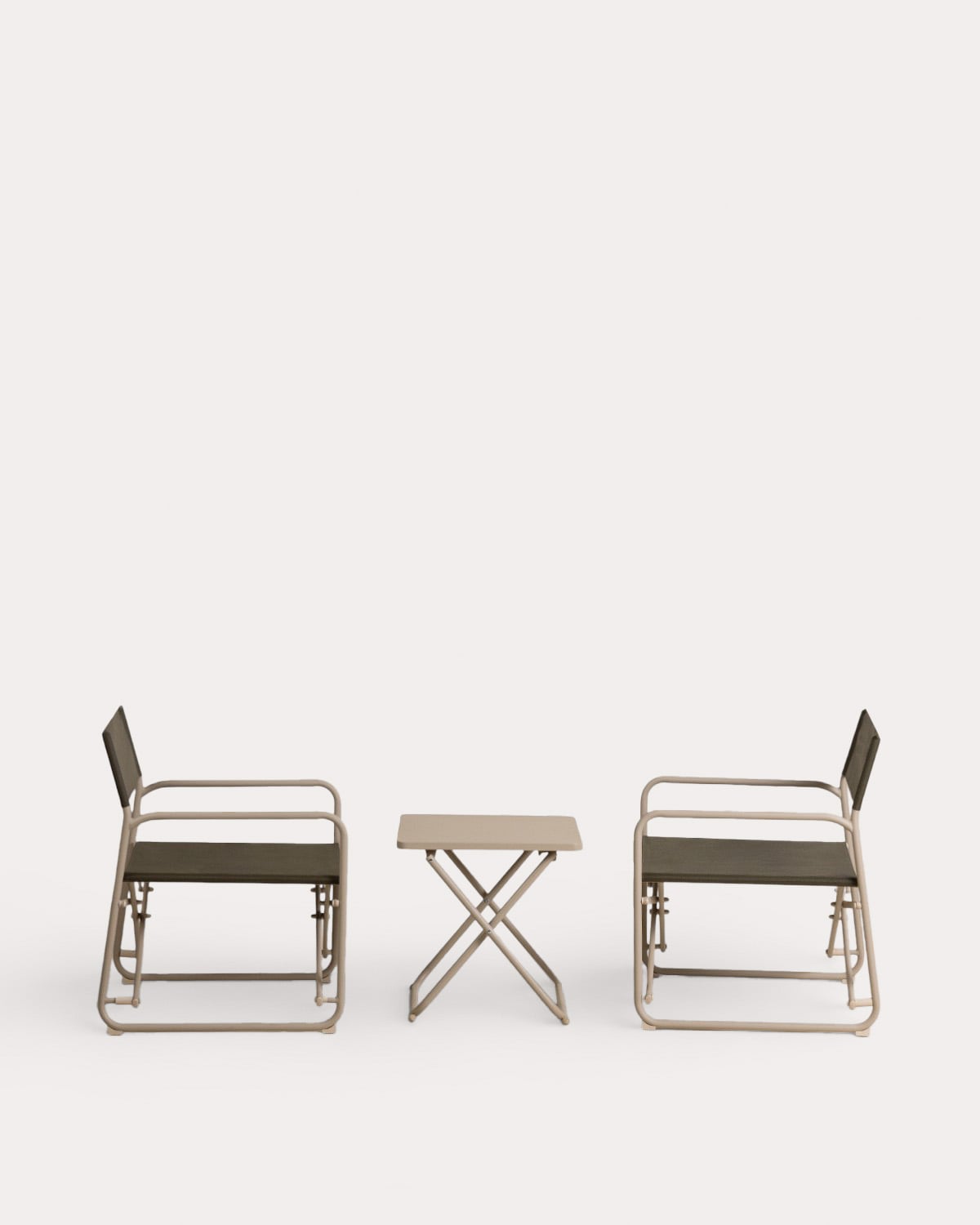 Ensemble de Jardin Pliant avec 2 Fauteuils et 1 Table d'Appoint en Métal et Tissu Bowye, image de la gelerie 4