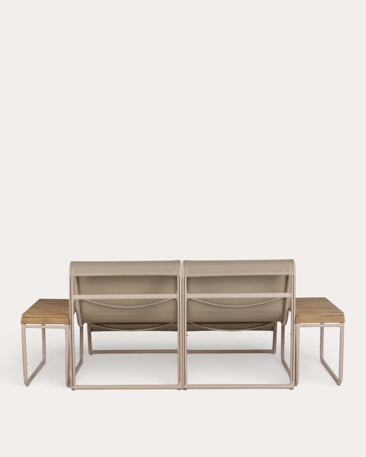 Ensemble Canapé de Jardin 2 Places avec 2 Tables d'Appoint en Aluminium Dreisi, image de la gelerie 3