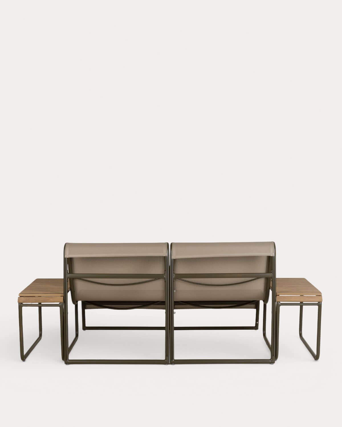 Ensemble Canapé de Jardin 2 Places avec 2 Tables d'Appoint en Aluminium Dreisi, image de la gelerie 5