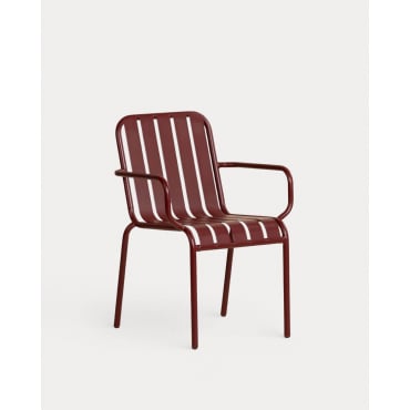 Chaise d'Extérieur avec Accoudoirs en Métal Tavo Rouge Tinto - The Masie