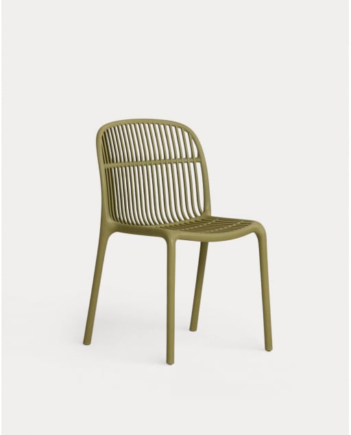 Chaise de Salle à Manger en Polypropylène Aisha - Vert Olive