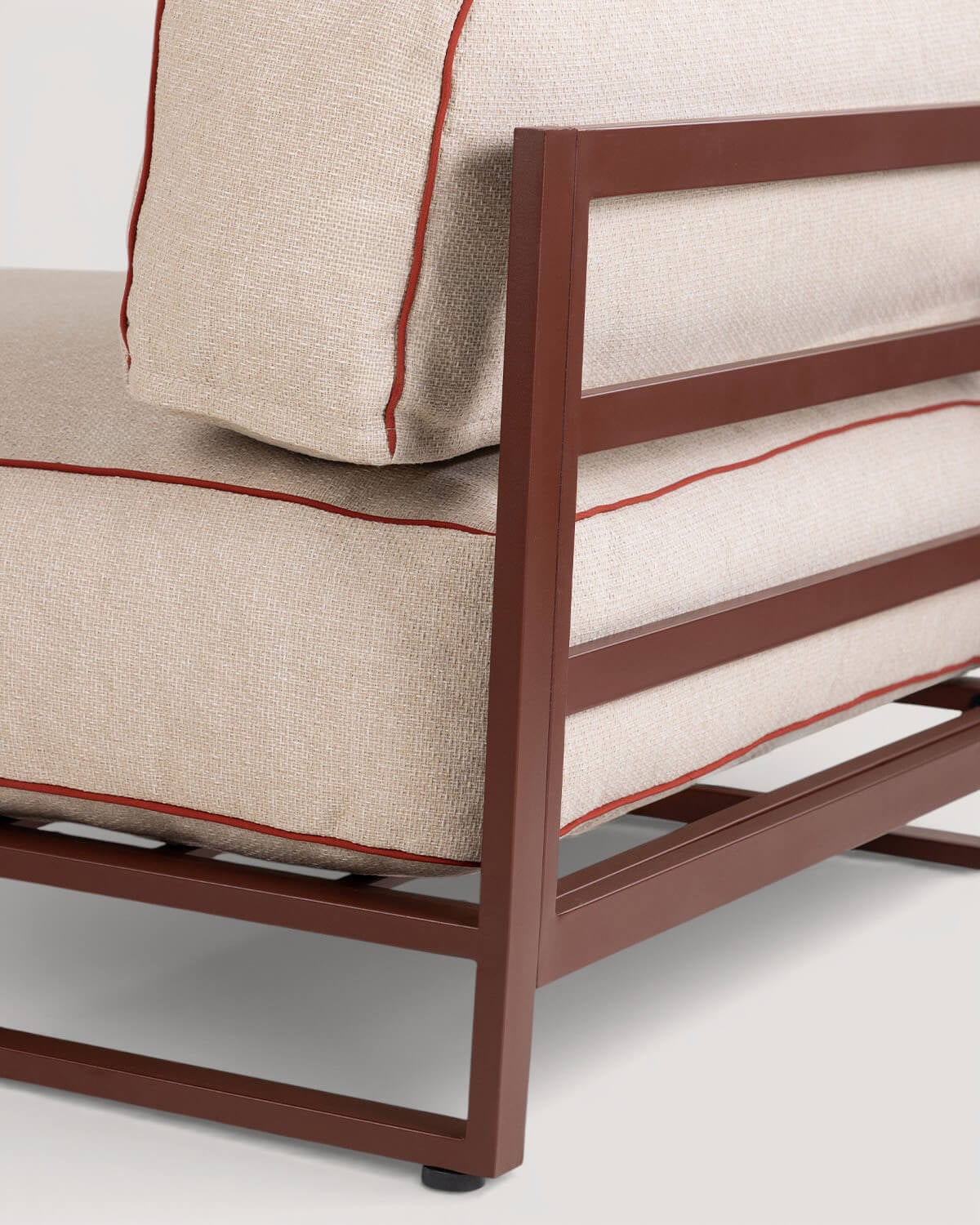 Canapé de Jardin Modulaire 3 Pièces Module d’Angle et Module Central avec Pouf en Métal et Tissu Kristen, image de la gelerie 5