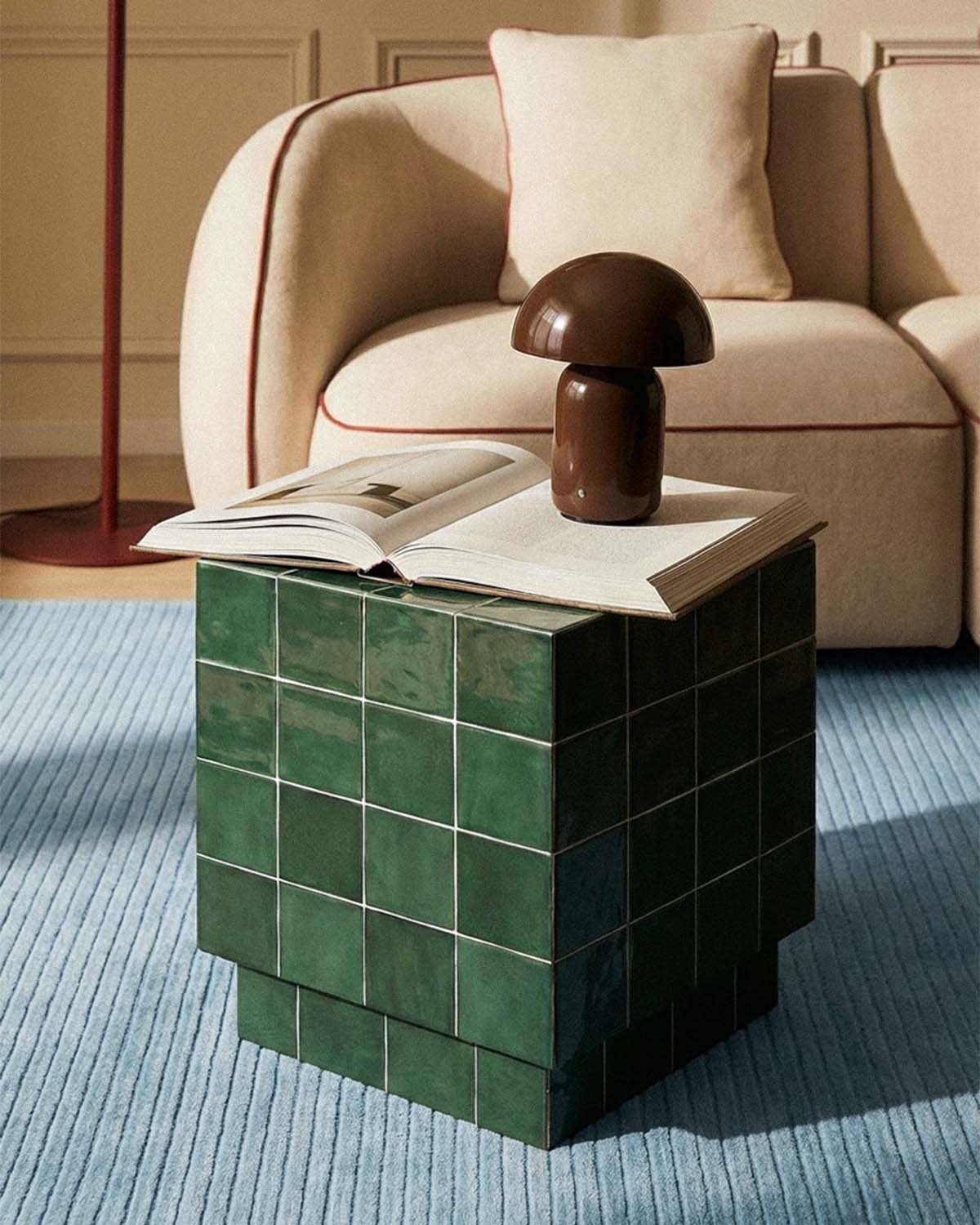 Table d'Appoint Carrée en Céramique et Béton (40x40 cm) Nilsi, image de la gelerie 2