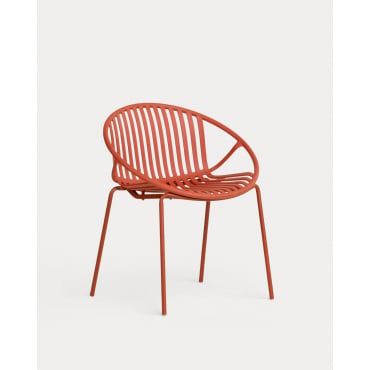Chaise d'Extérieur en Polypropylène et Métal Anier Rouge Brick - The Masie
