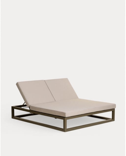 Transat Inclinable en Aluminium et Coussin en Tissu Kewin