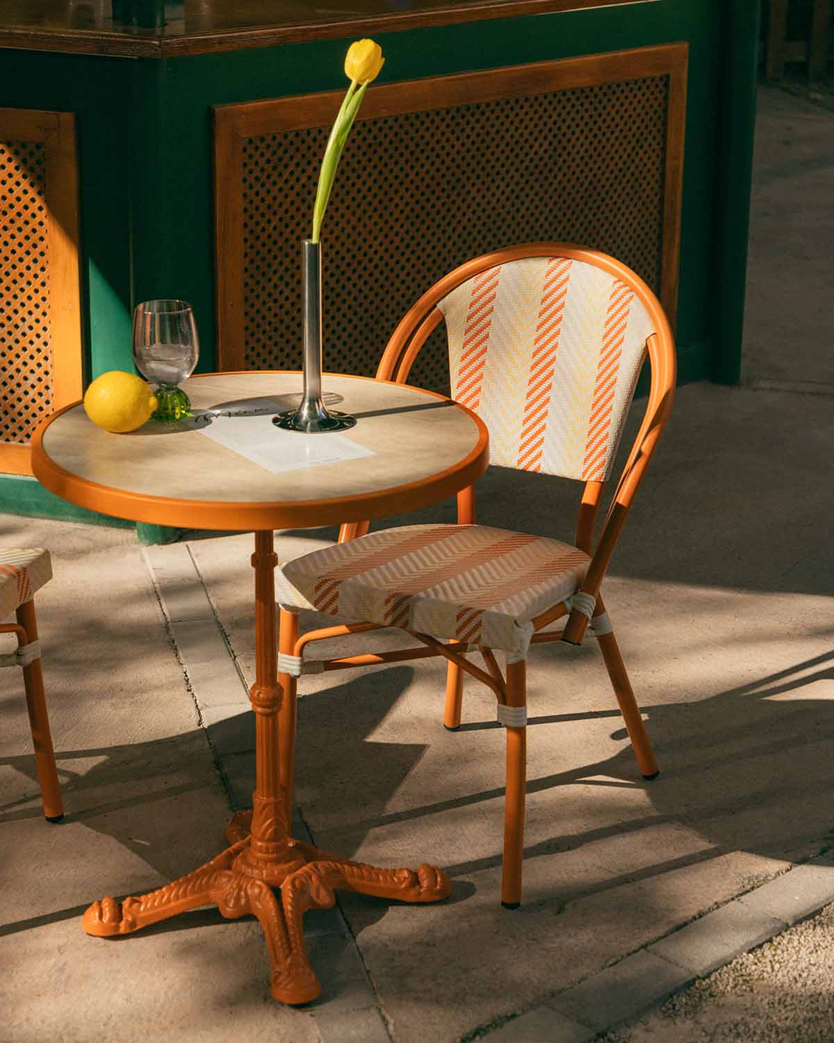 Pack 4 Chaises d'Extérieur en Aluminium et Rotin Synthétique Yona Bistro, image de la gelerie 2