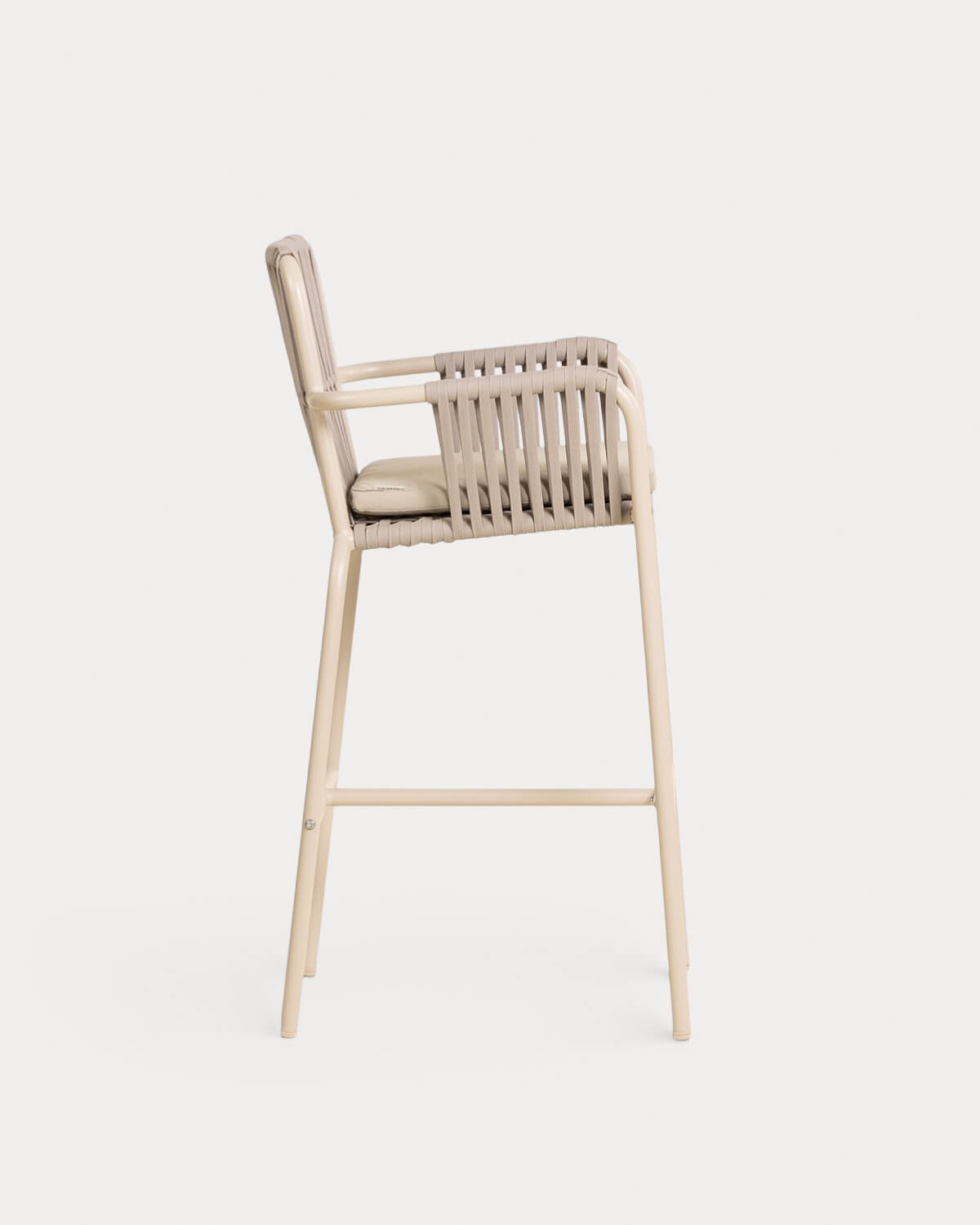 Pack 4 Tabourets Hauts d'Extérieur en Aluminium et Corde (75 cm) Drian, image de la gelerie 3