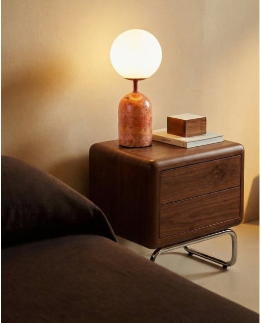 Lampe de Table en Marbre Traventino Fauzzi