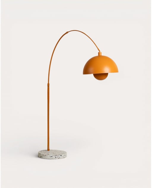 Lampadaire en Métal et Marbre Gasperi