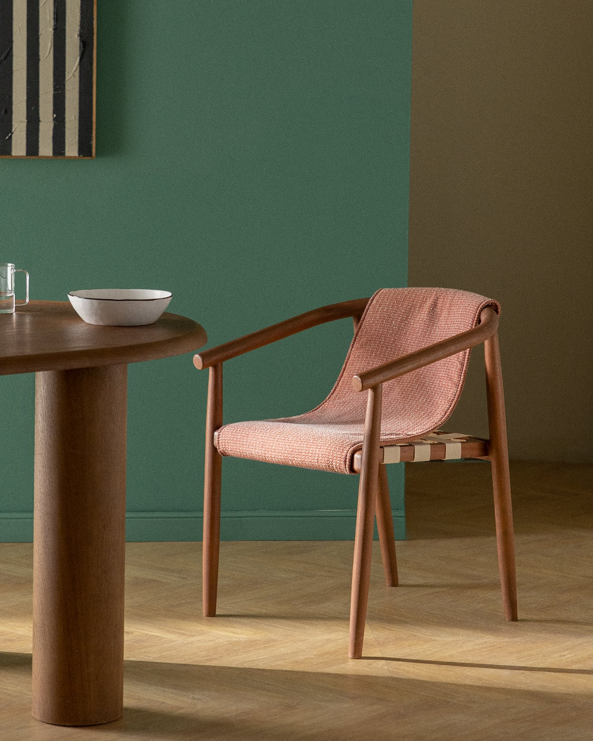 Chaise de Salle à Manger en Bois d'Eucalyptus et Tissu par Clhoti, image de la gelerie 2