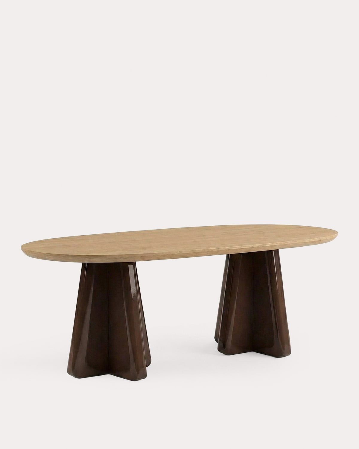 Table de Salle à Manger Ovale en Bois (220x110 cm) Roxenna, image de la gelerie 1