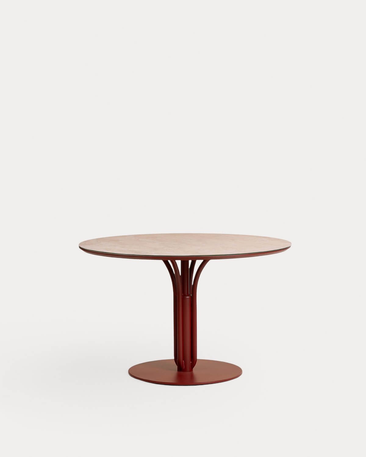 Ensemble Table Ronde (Ø120 cm) et 4 Chaises de Salle à Manger en Métal et Verre Trempé Llibet, image de la gelerie 2